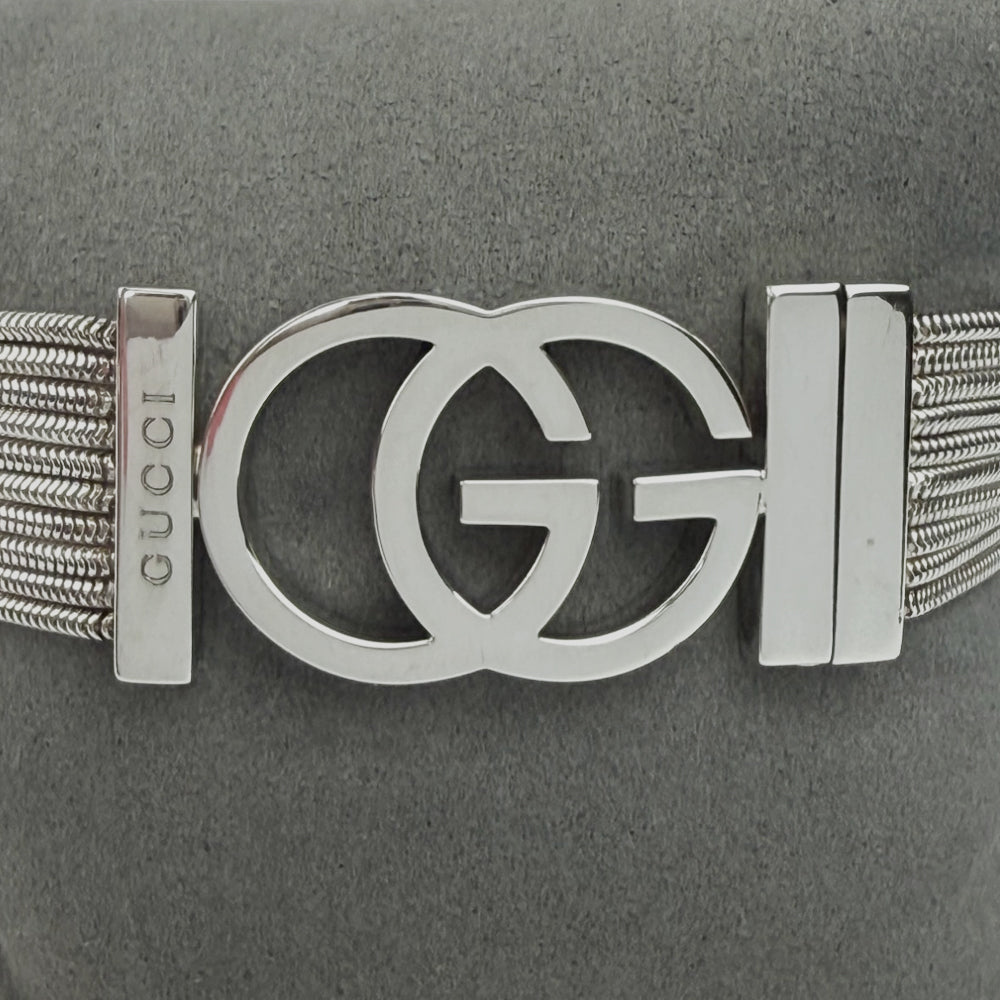 GUCCI GG Interlocking Silver Multi Strand Bracelet LHQ799