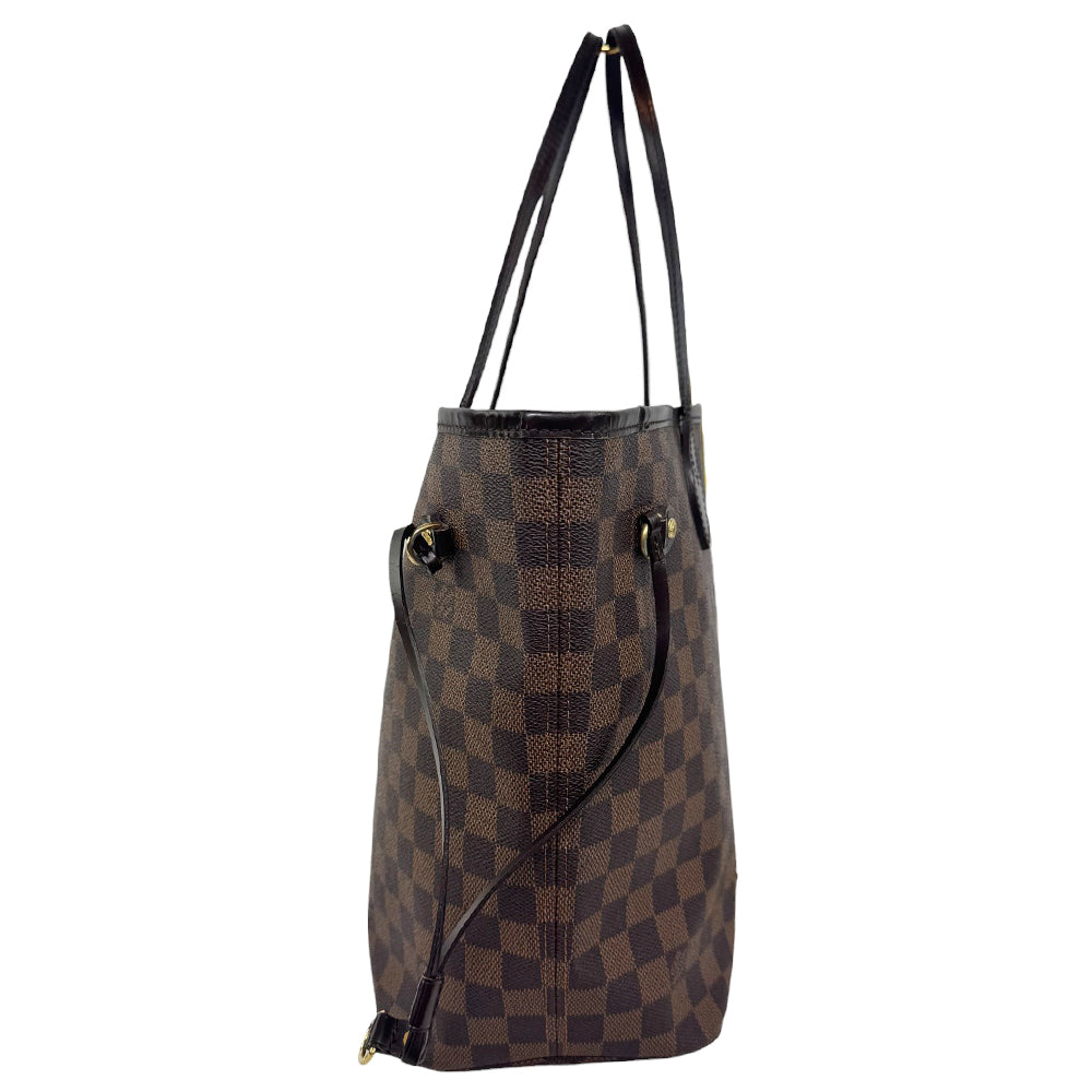 LOUIS VUITTON Neverfull MM Damier Ebene Shoulder Tote Bag LHQ833