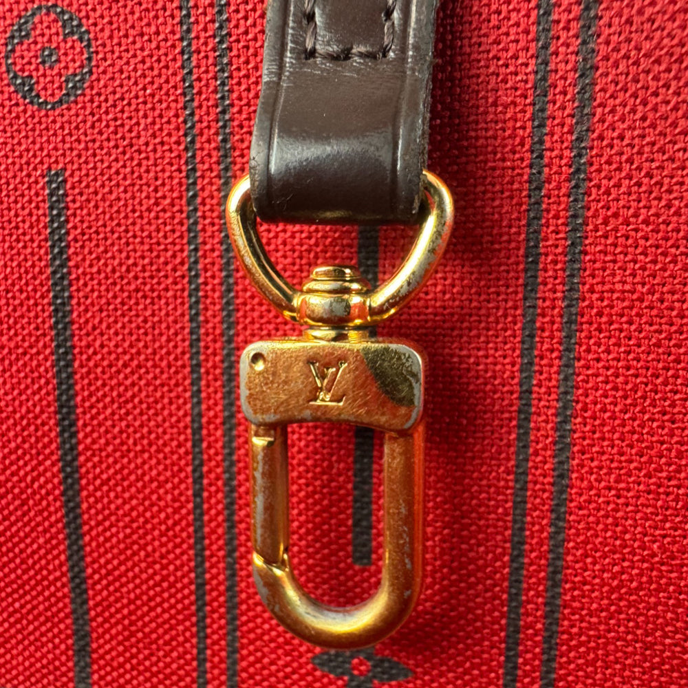LOUIS VUITTON Neverfull MM Damier Ebene Shoulder Tote Bag LHQ833