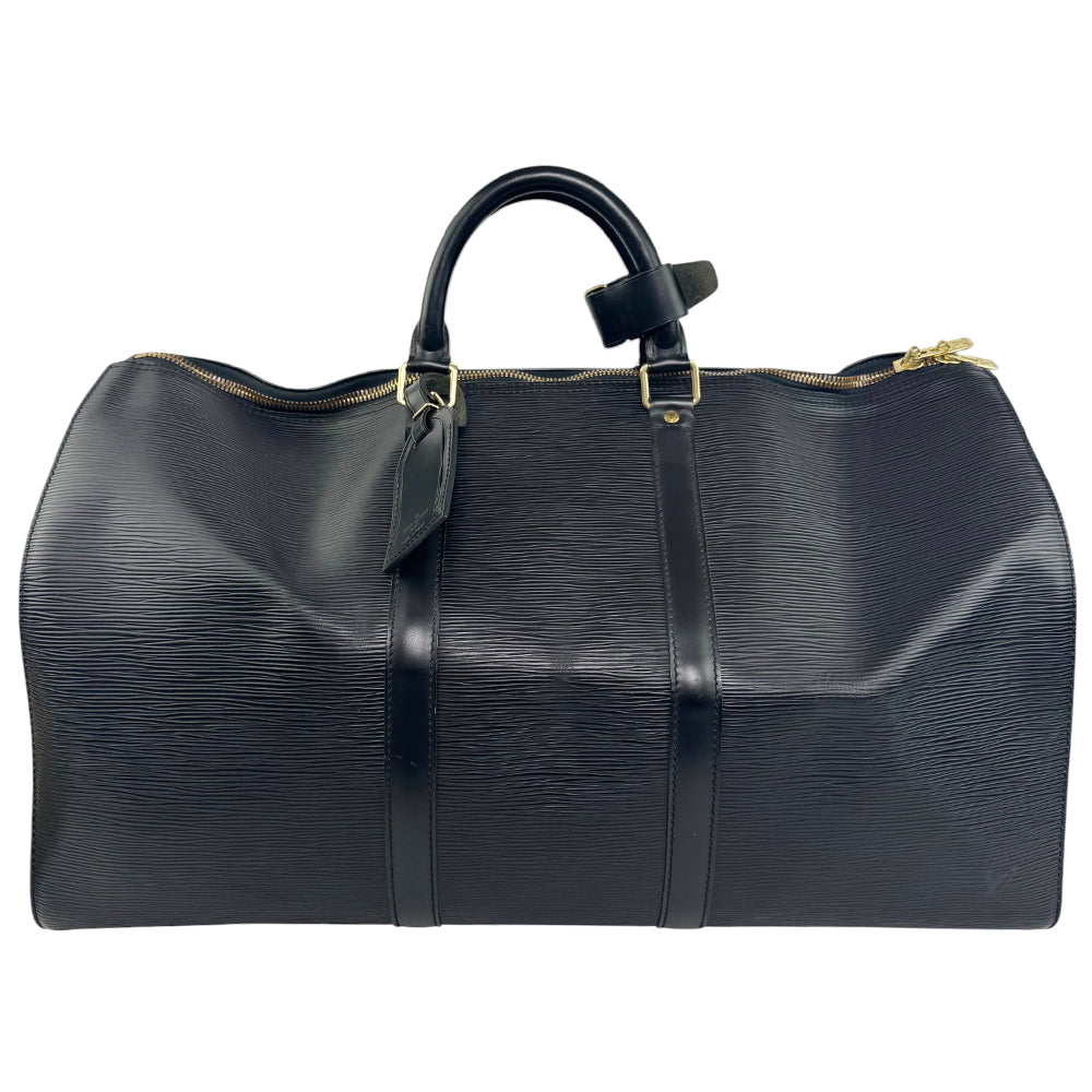 LOUIS VUITTON Keepall 50 Black Epi Noir Bag LHQ835