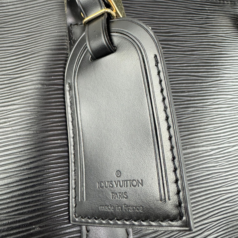 LOUIS VUITTON Keepall 50 Black Epi Noir Bag LHQ835