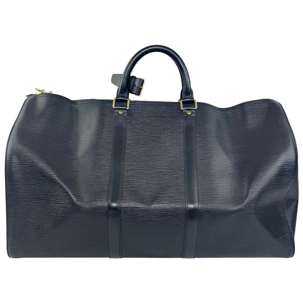 LOUIS VUITTON Keepall 50 Black Epi Noir Bag LHQ835