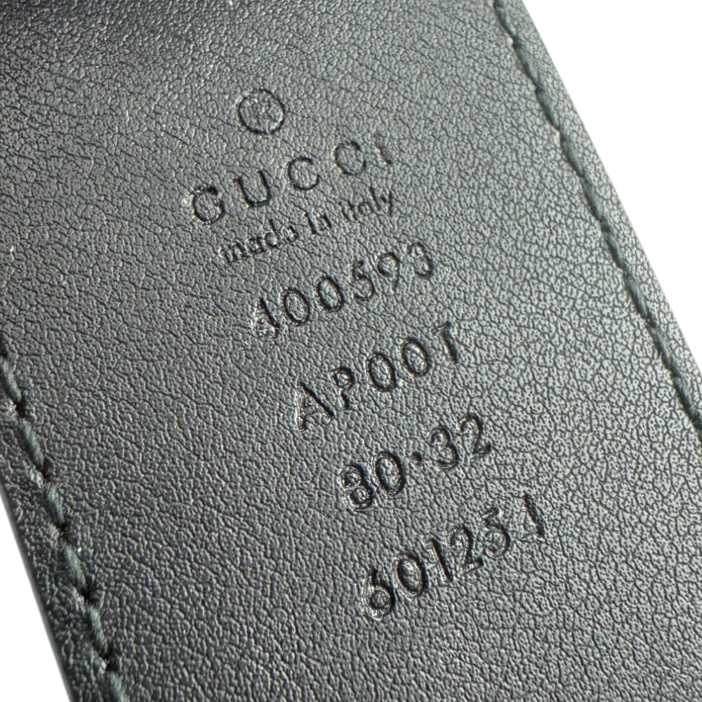 GUCCI Black Leather Gold Buckle Belt Size 80cm/32" LHQ843
