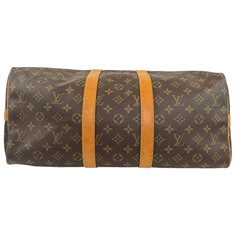 LOUIS VUITTON Monogram Keepall 45 Bandouliere Duffel Bag With Strap LHQ845