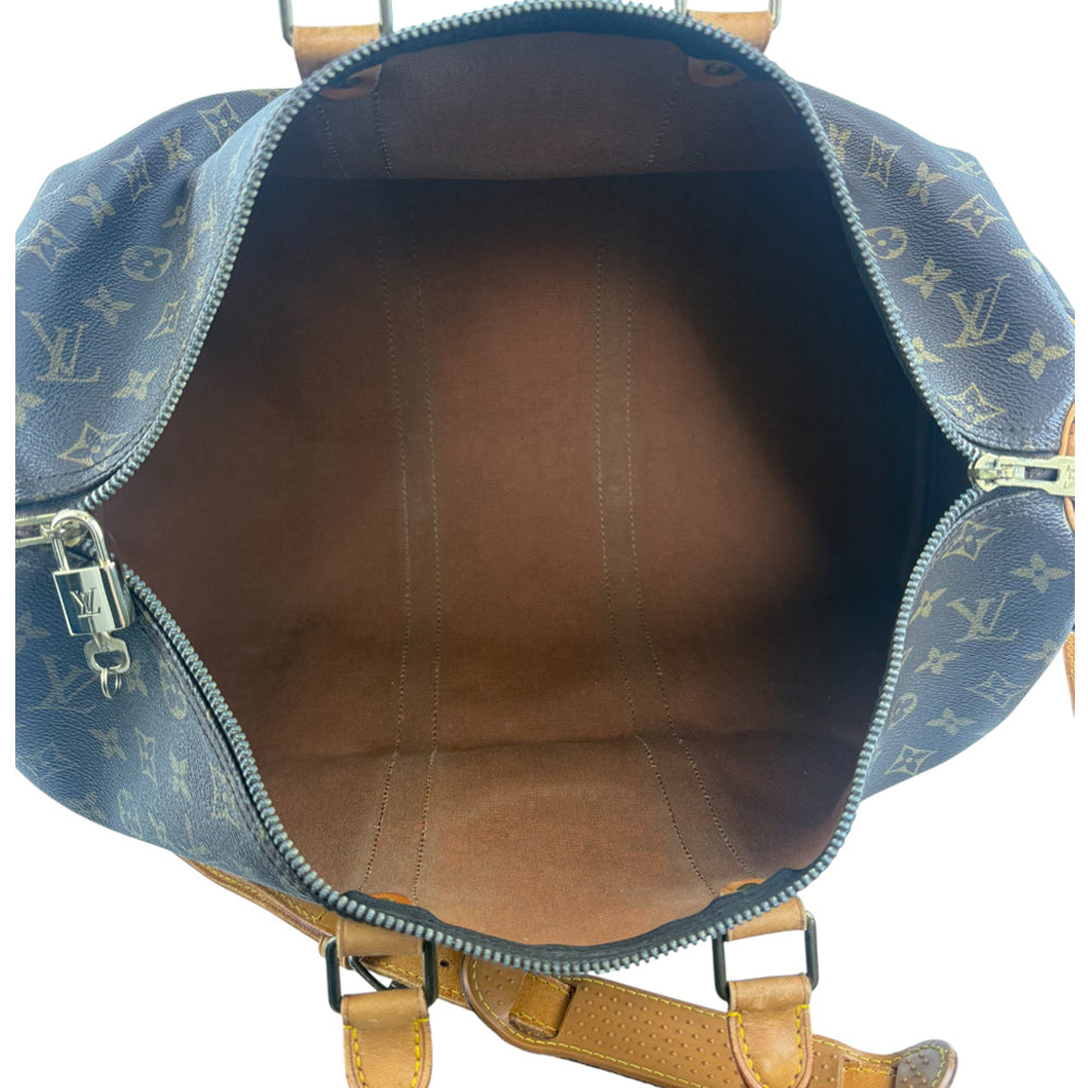 LOUIS VUITTON Monogram Keepall 45 Bandouliere Duffel Bag With Strap LHQ845
