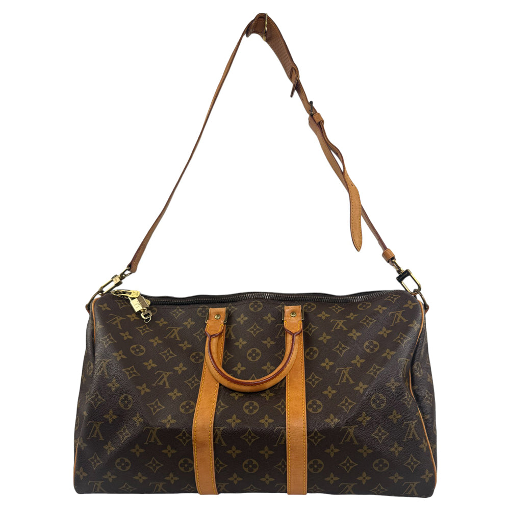 LOUIS VUITTON Monogram Keepall 45 Bandouliere Duffel Bag With Strap LHQ845