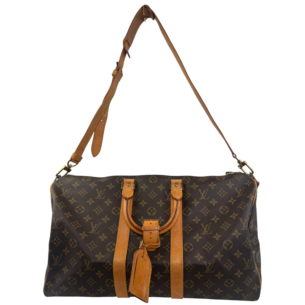 LOUIS VUITTON Monogram Keepall 45 Bandouliere Duffel Bag With Strap LHQ845