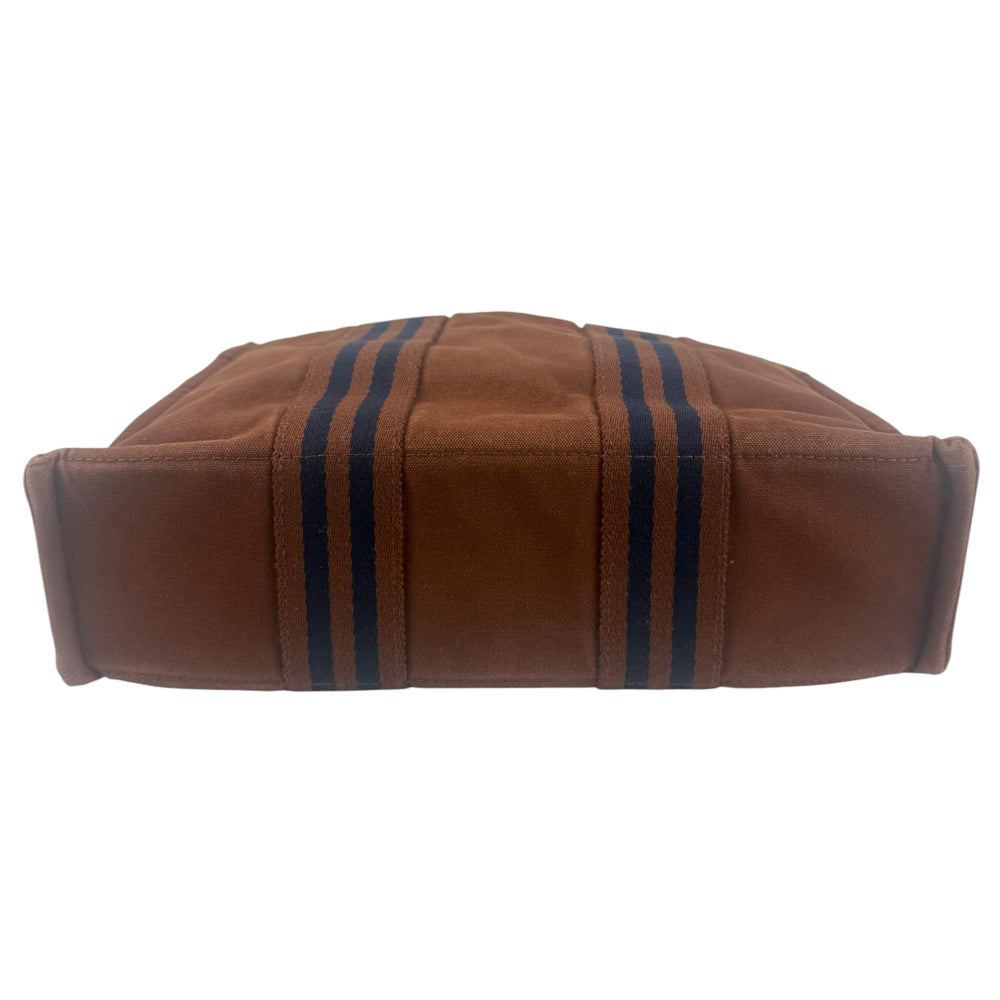 HERMES Fourre Tout Brown Canvas Tote Bag LHQ848
