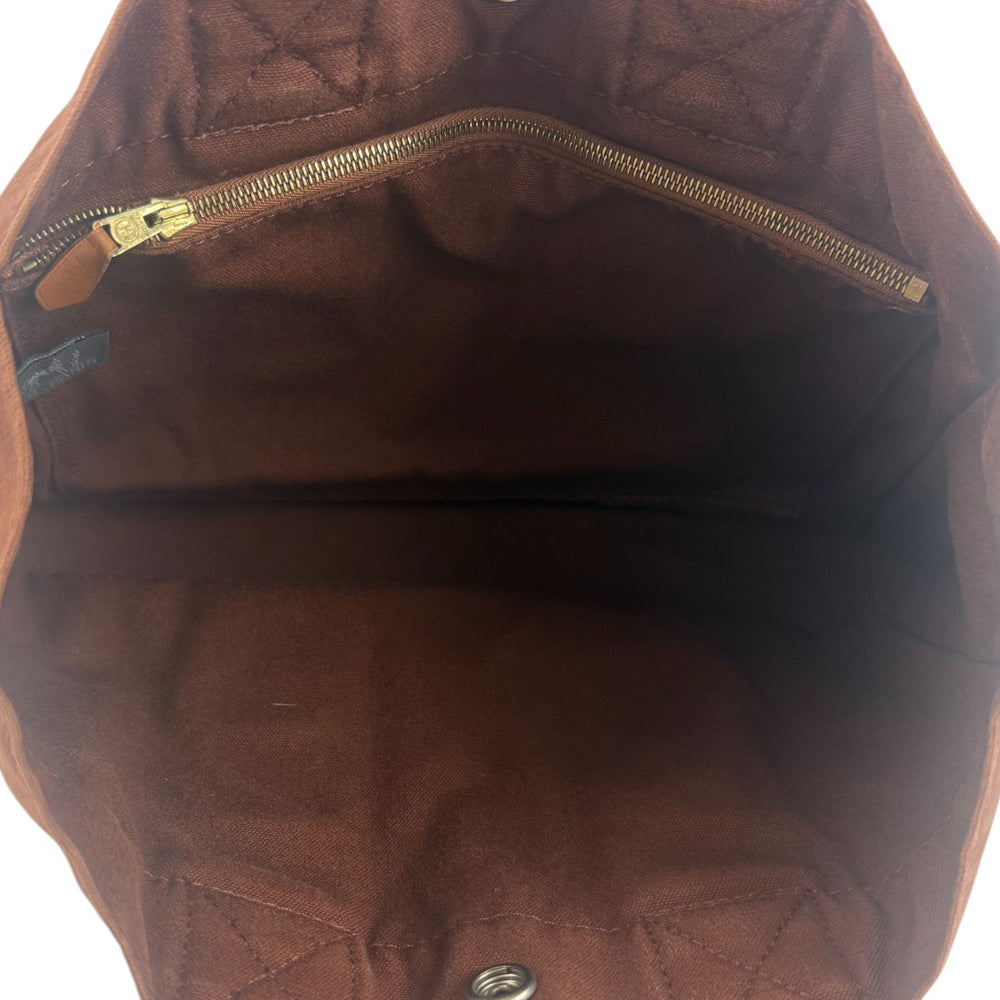 HERMES Fourre Tout Brown Canvas Tote Bag LHQ848