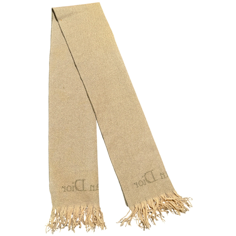 CHRISTIAN DIOR Brown Lambs Wool & Cashmere Scarf LHQ850