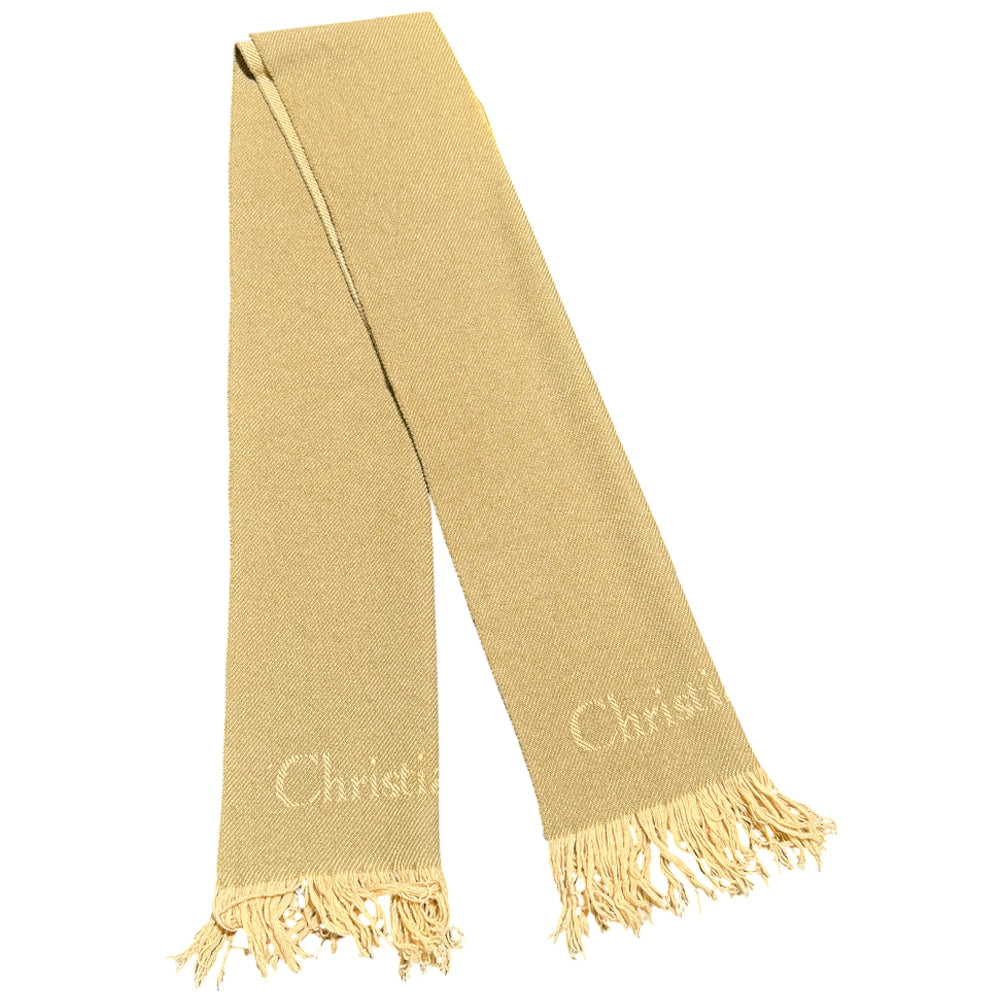 CHRISTIAN DIOR Brown Lambs Wool & Cashmere Scarf LHQ850