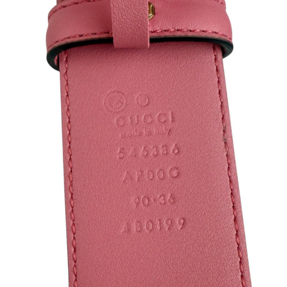 GUCCI Interlocking GG Pink Leather Belt 90cm/36" LHQ860