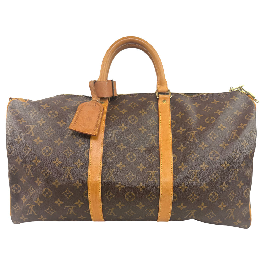 LOUIS VUITTON Monogram Keepall 50 Bandouliere Duffel Bag LHQ864