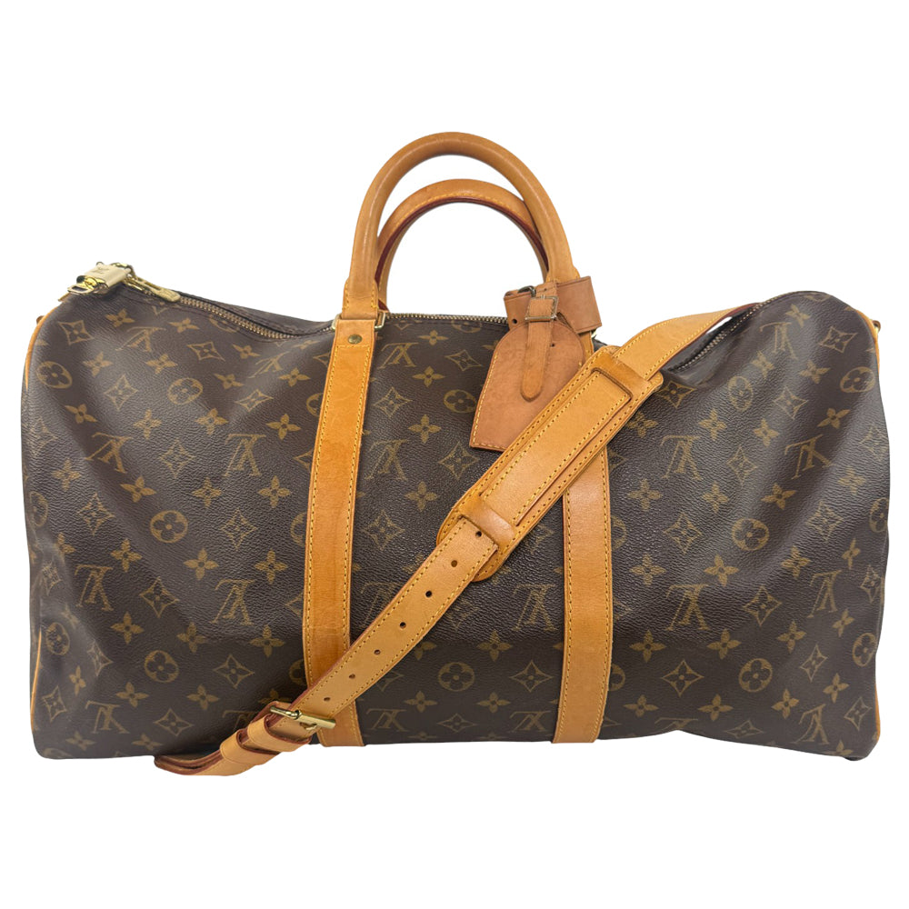 LOUIS VUITTON Monogram Keepall 50 Bandouliere Duffel Bag LHQ864