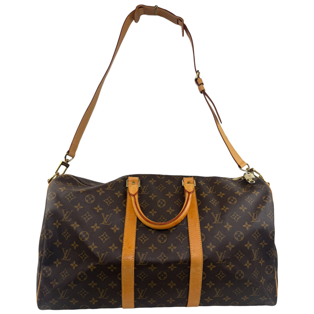 LOUIS VUITTON Monogram Keepall 50 Bandouliere Duffel Bag LHQ864