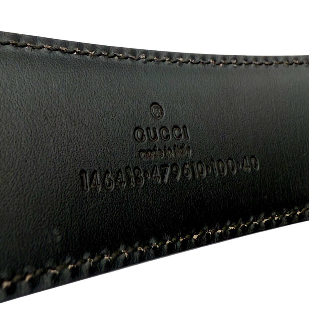 GUCCI GG Guccissima Brown Leather Belt Size 32" LHQ865