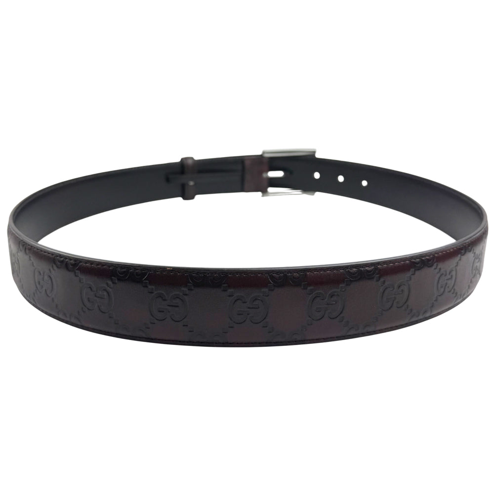 GUCCI GG Guccissima Brown Leather Belt Size 32" LHQ865