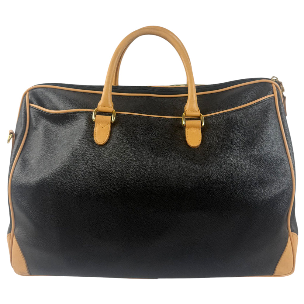 BURBERRY Nova Check Black Leather Boston Bag LHQ867
