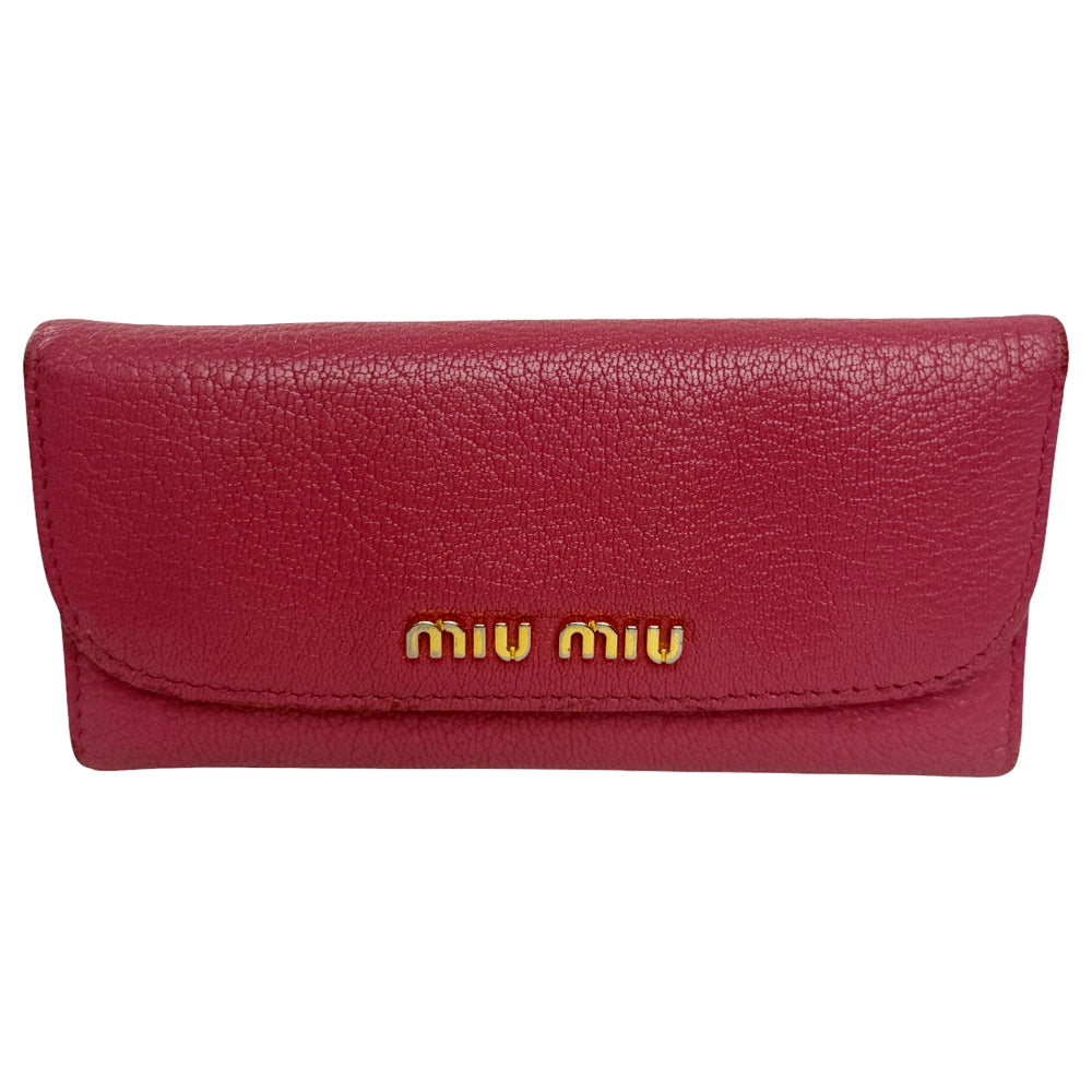 MIU MIU 6 Point Pink Leather Key Holder Case LHQ880