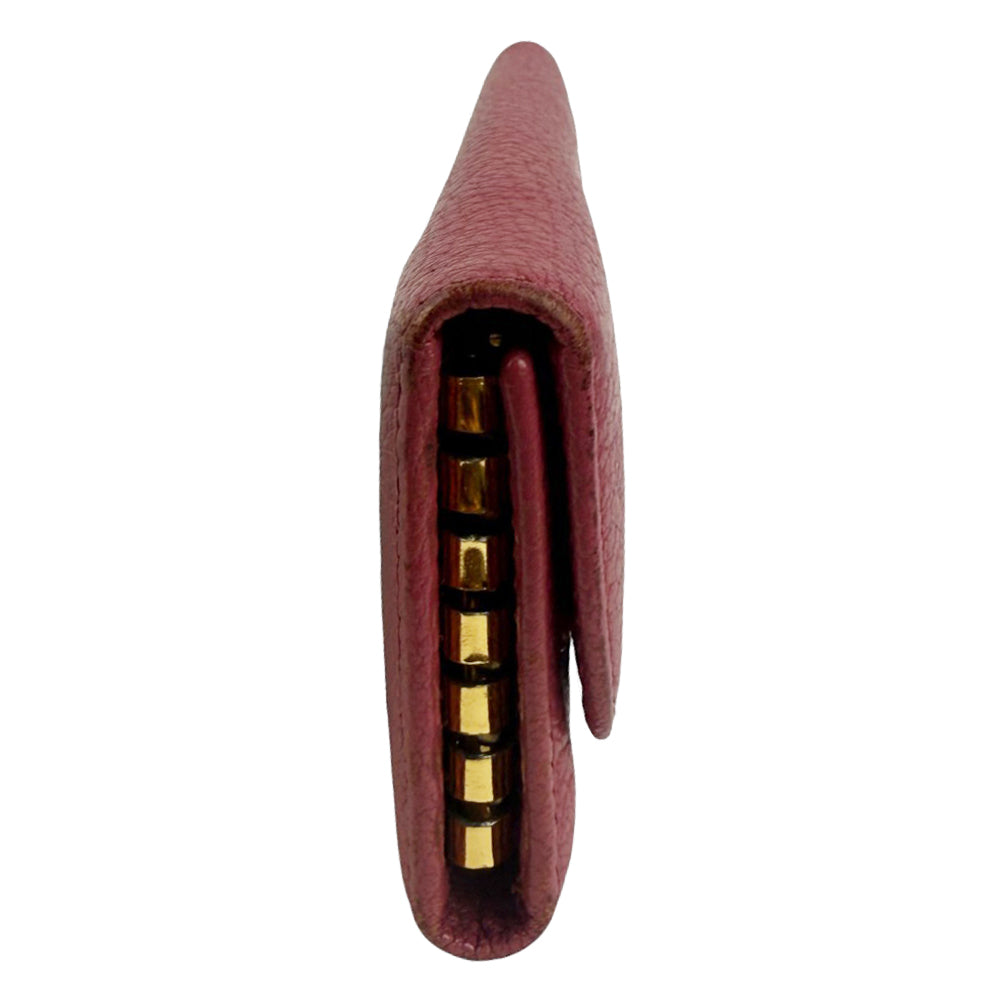 MIU MIU 6 Point Pink Leather Key Holder Case LHQ880