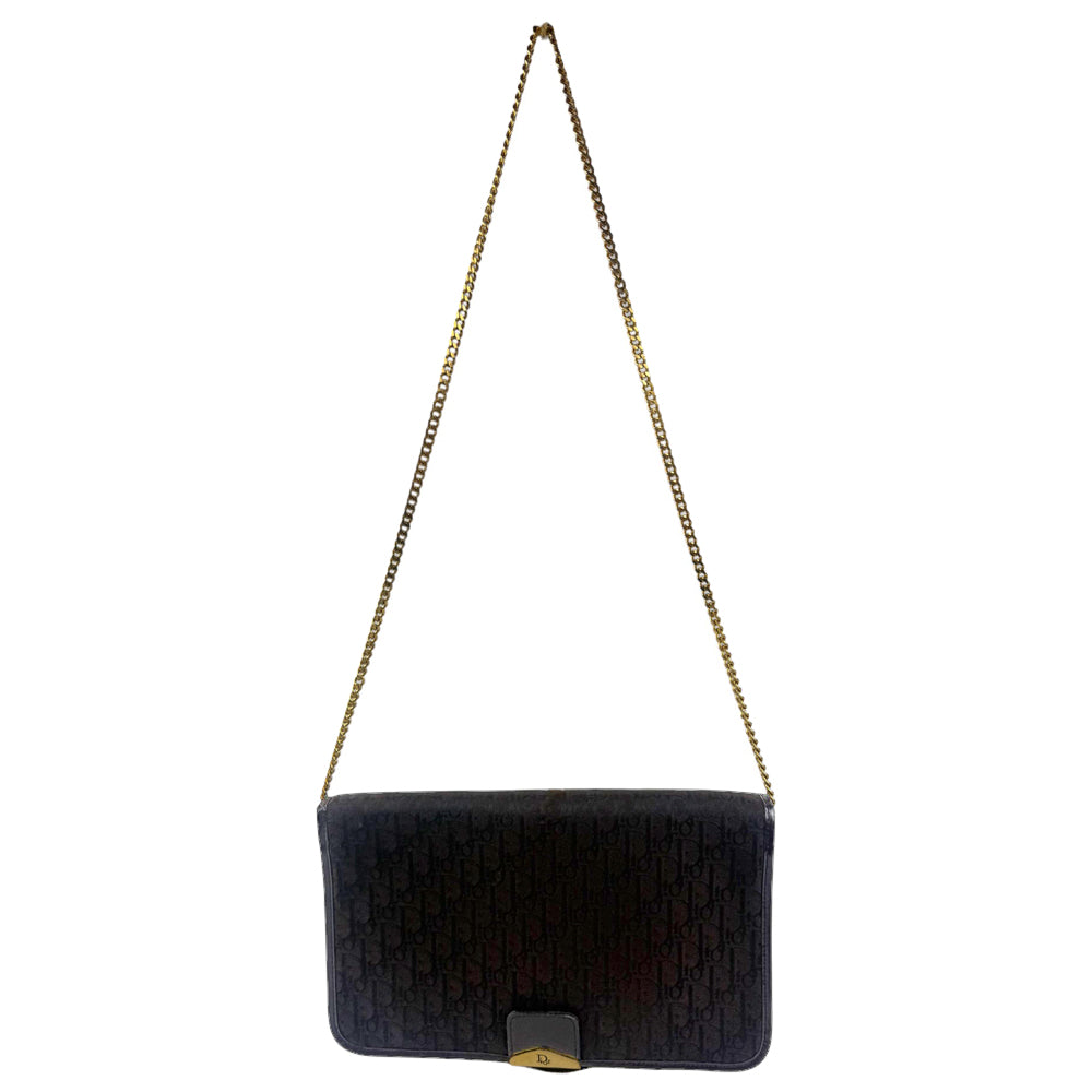 CHRISTIAN DIOR Jacquard Brown Canvas Shoulder Bag LHQ891