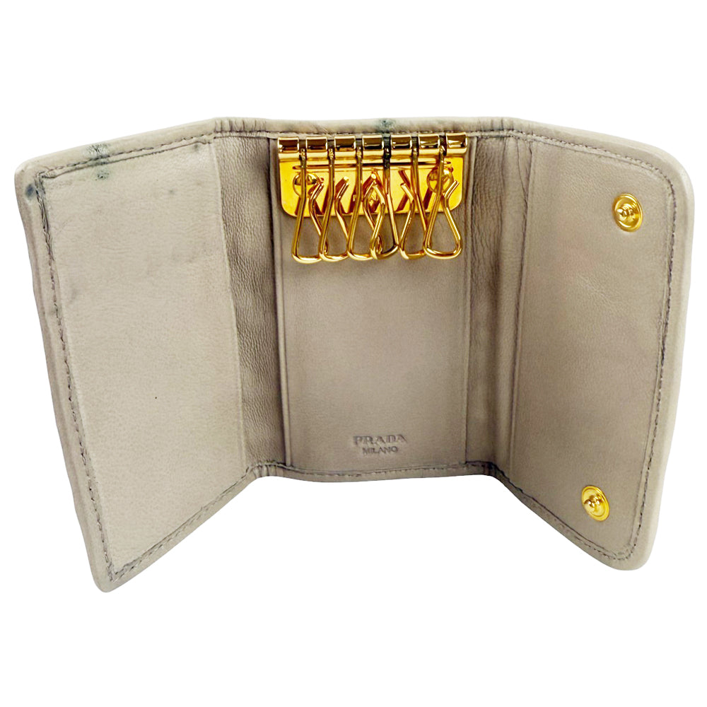 PRADA Nappa Gaufre Leather 6 Point Key Holder Case LHQ893