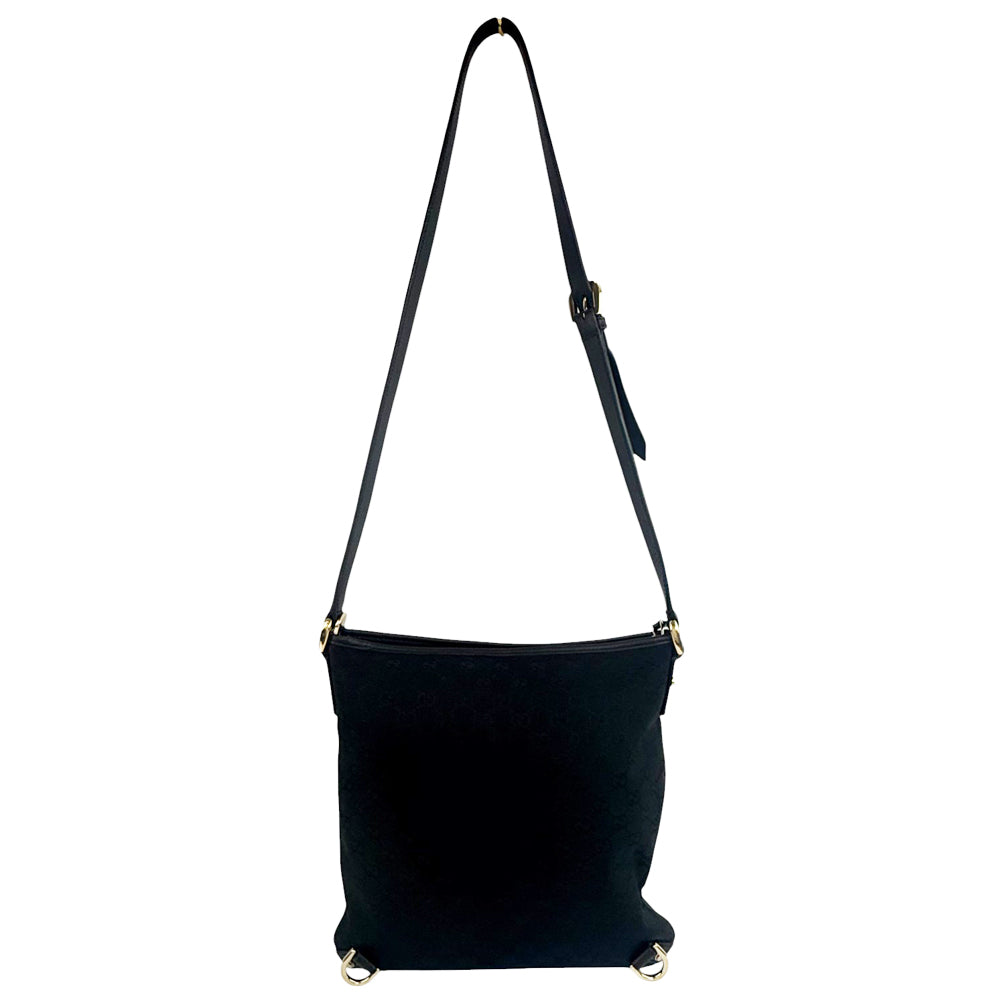 GUCCI GG Black Canvas Abbey Shoulder Bag LHQ898