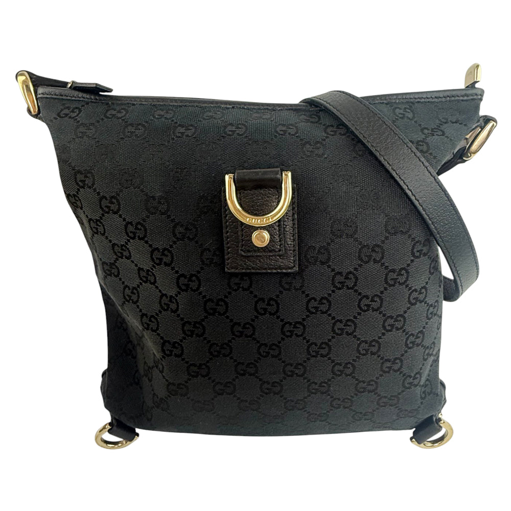 GUCCI GG Black Canvas Abbey Shoulder Bag LHQ898