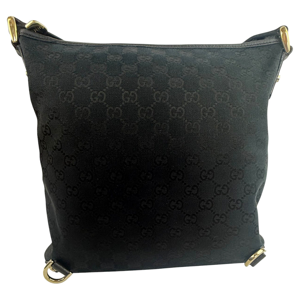 GUCCI GG Black Canvas Abbey Shoulder Bag LHQ898