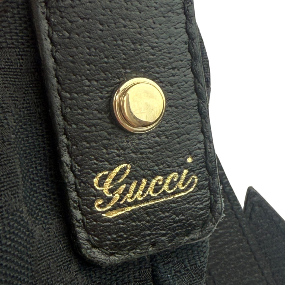 GUCCI GG Black Canvas Abbey Shoulder Bag LHQ898