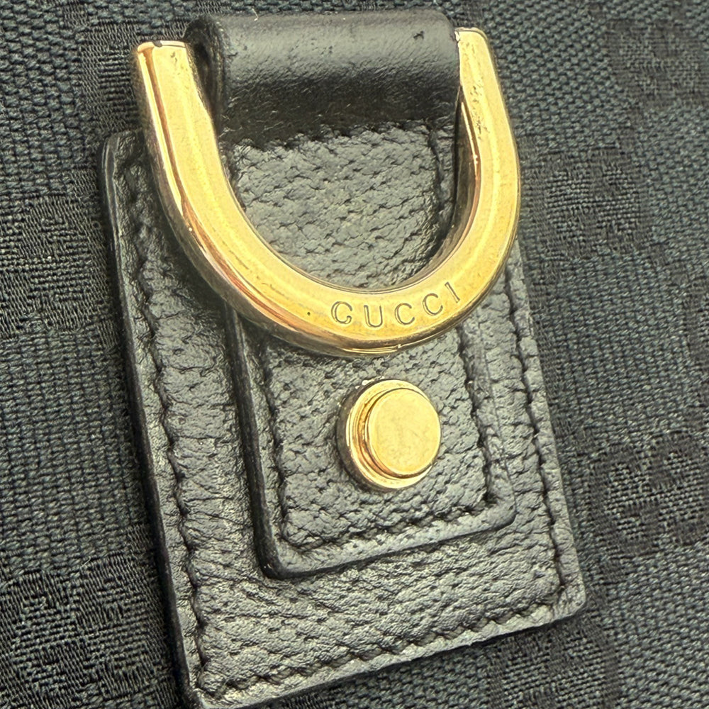 GUCCI GG Black Canvas Abbey Shoulder Bag LHQ898