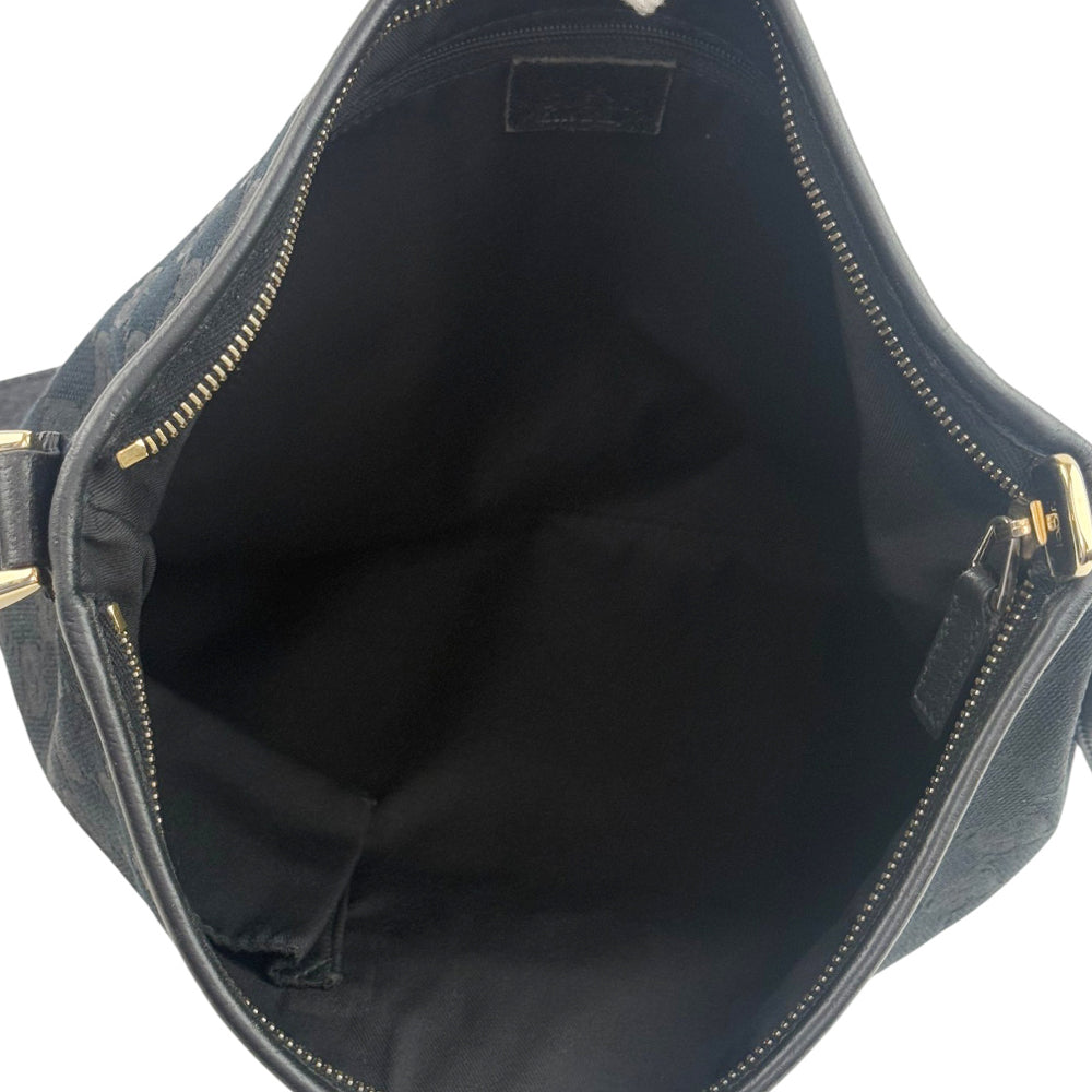 GUCCI GG Black Canvas Abbey Shoulder Bag LHQ898