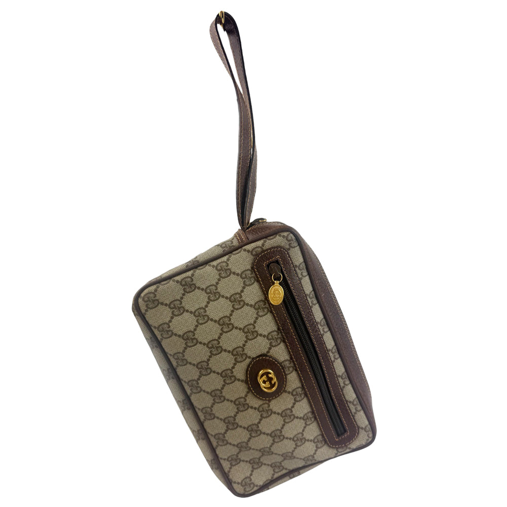 GUCCI GG Supreme Canvas Clutch Wristlet Bag LHQ900