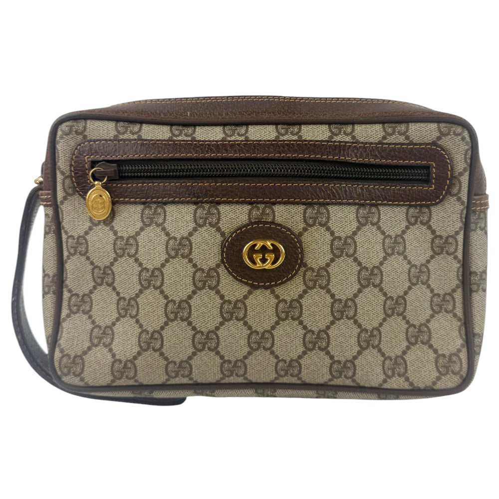 GUCCI GG Supreme Canvas Clutch Wristlet Bag LHQ900