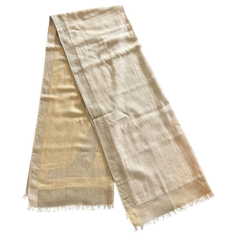 LOUIS VUITTON Beige LV Logo Scarf LHQ901