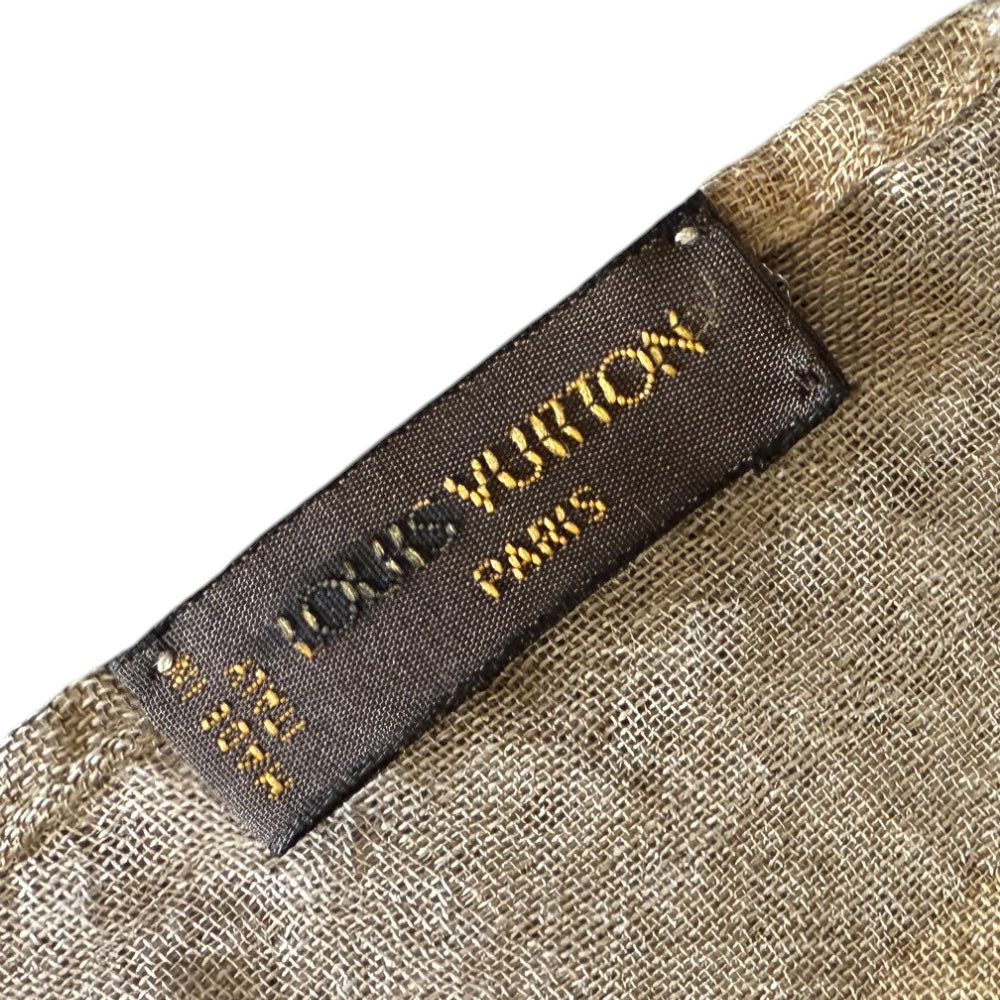 LOUIS VUITTON Beige LV Logo Scarf LHQ901