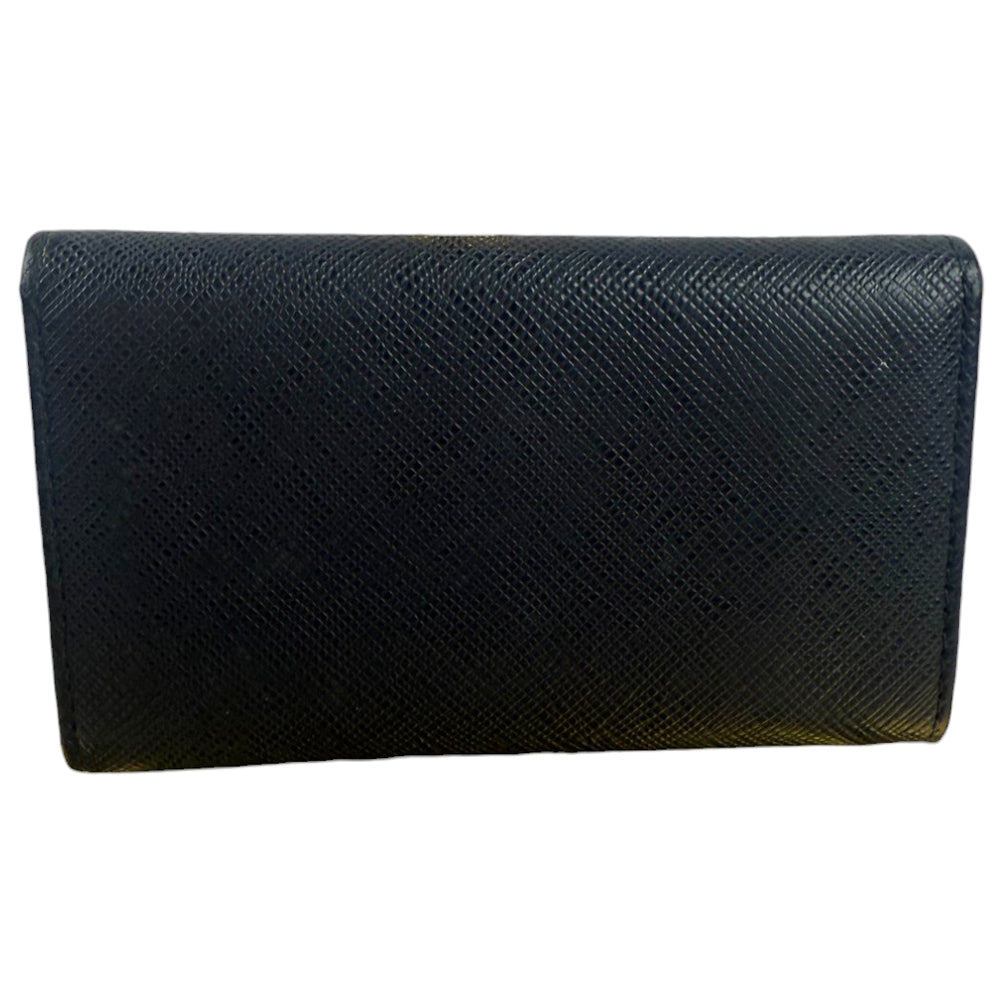 PRADA Saffiano Black 6 Key Holder LHQ902