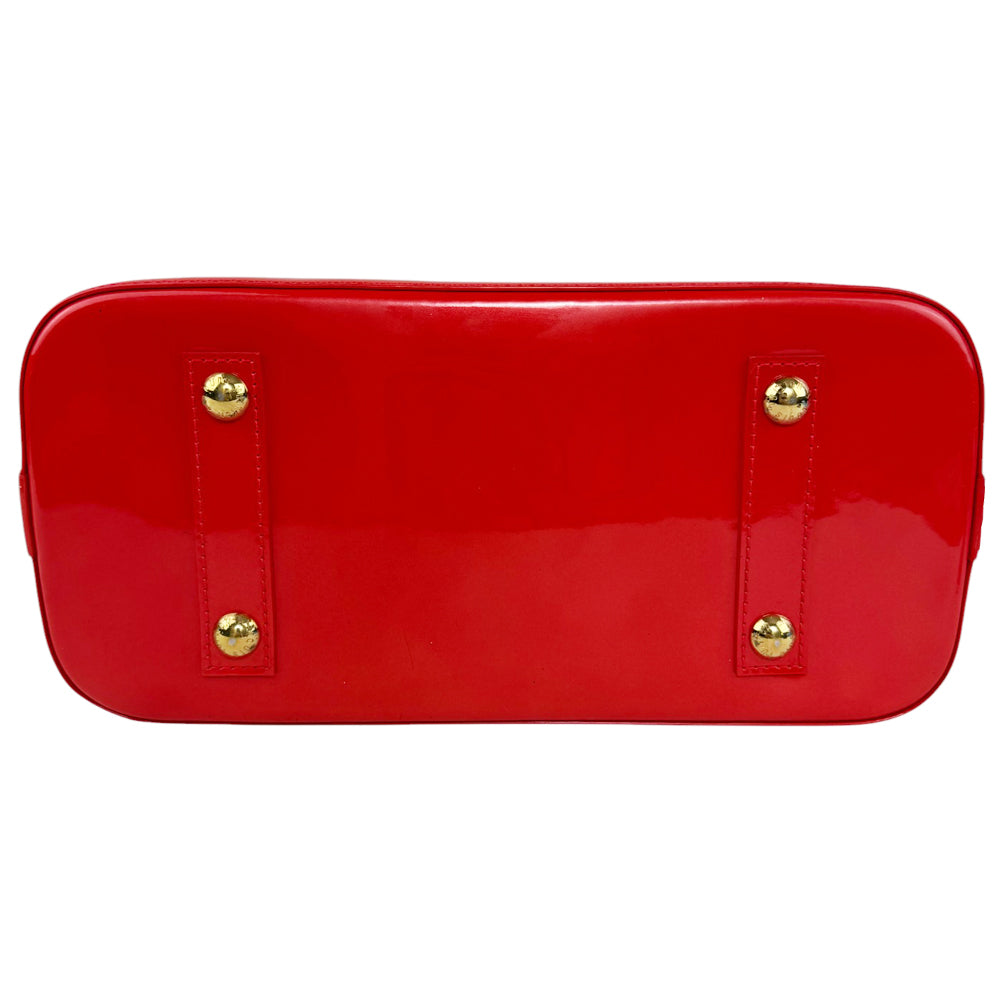 LOUIS VUITTON Vernis Red Patent Leather Alma PM Handbag LHQ904