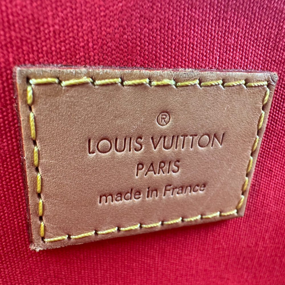 LOUIS VUITTON Vernis Red Patent Leather Alma PM Handbag LHQ904