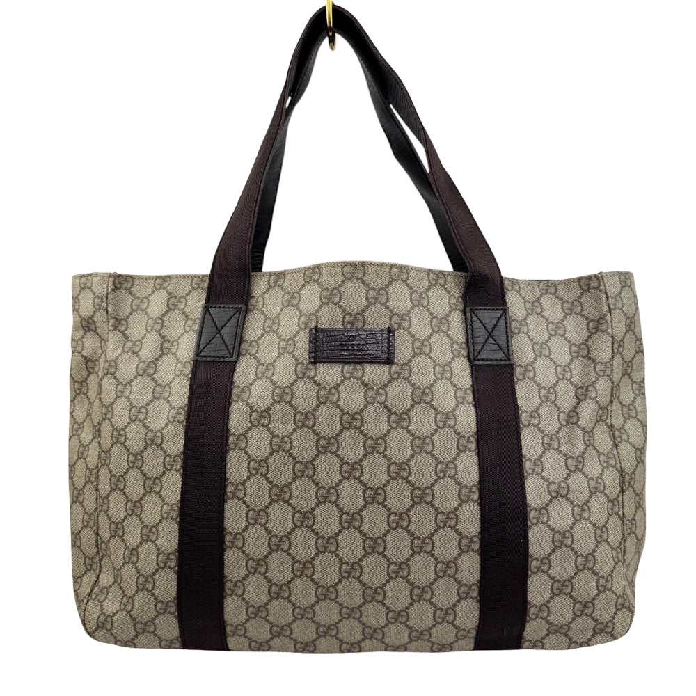 GUCCI GG Brown Canvas Tote Shoulder Bag LHQ907