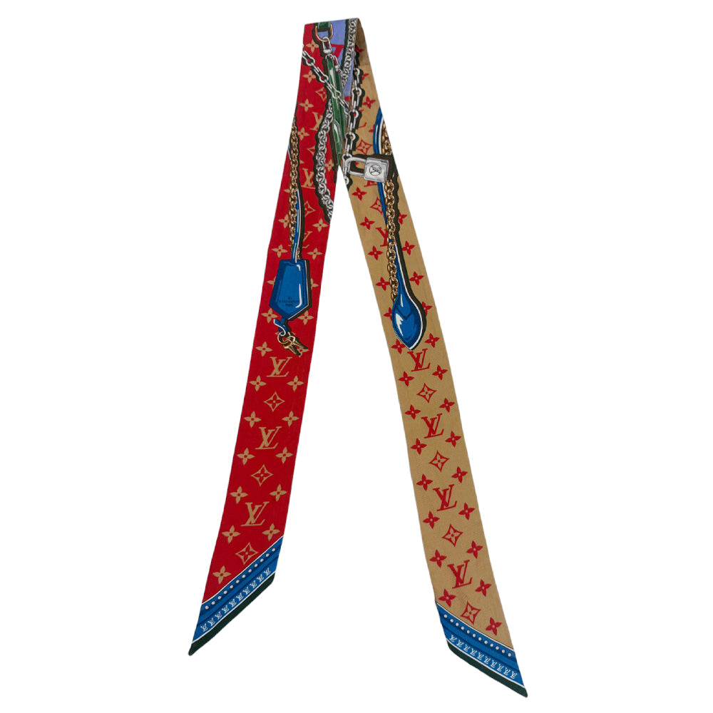 LOUIS VUITTON Monogram Silk Ultimate BB Bandeau Twilly Scarf LHQ917
