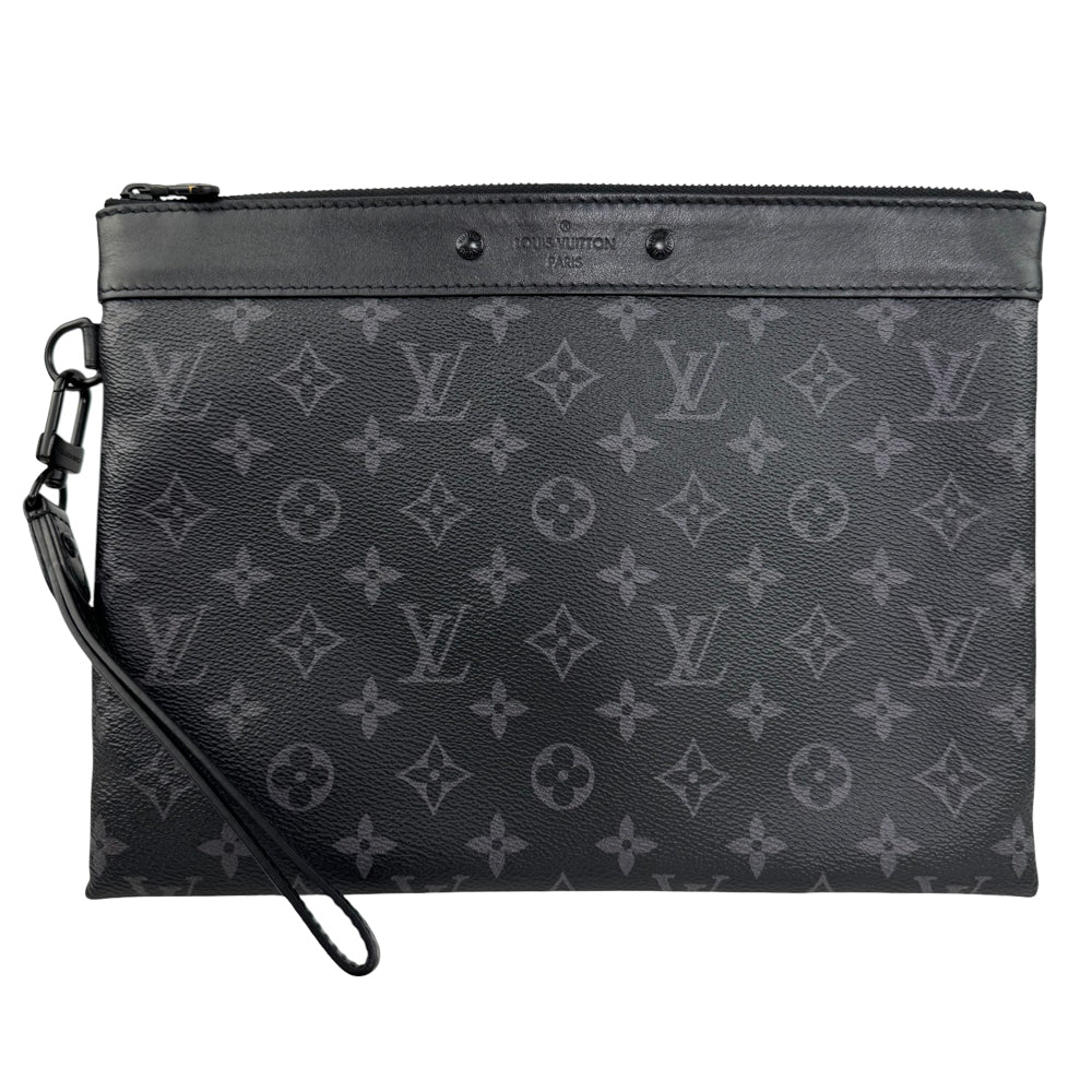 LOUIS VUITTON Monogram Graphite Pochette To Go Pouch Clutch LHQ919