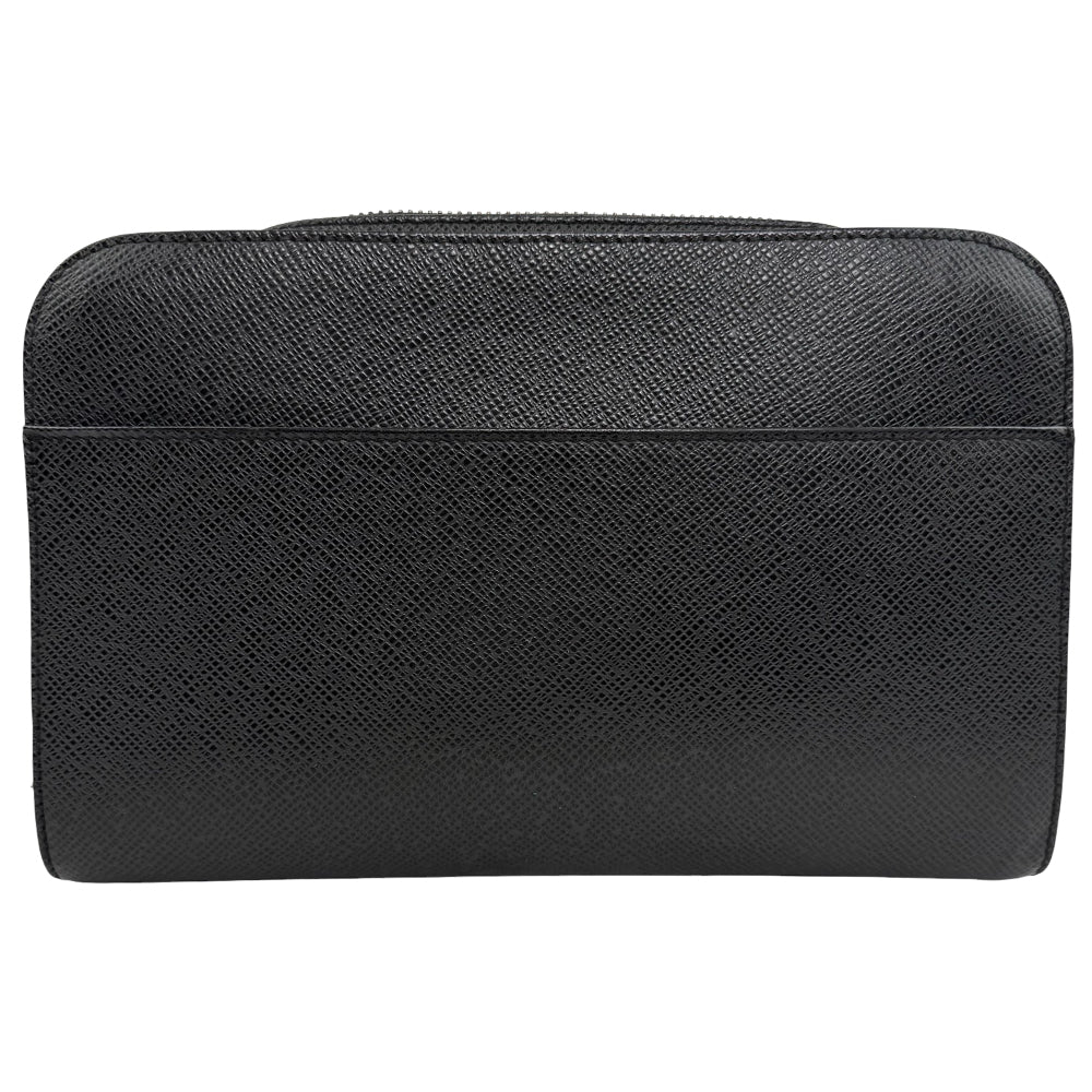 LOUIS VUITTON Black Taiga Leather Baikal Clutch Bag LHQ923