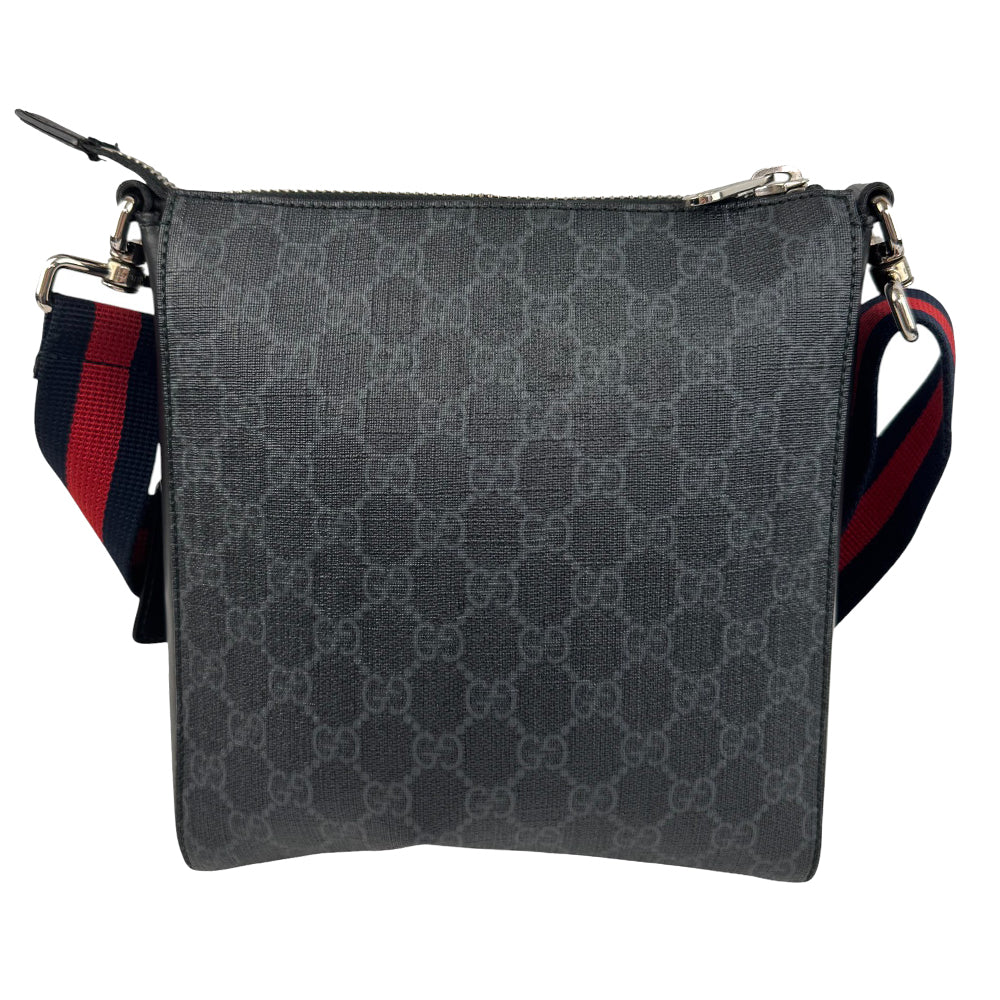 GUCCI Small GG Black Supreme Canvas Crossbody Shoulder Bag LHQ924