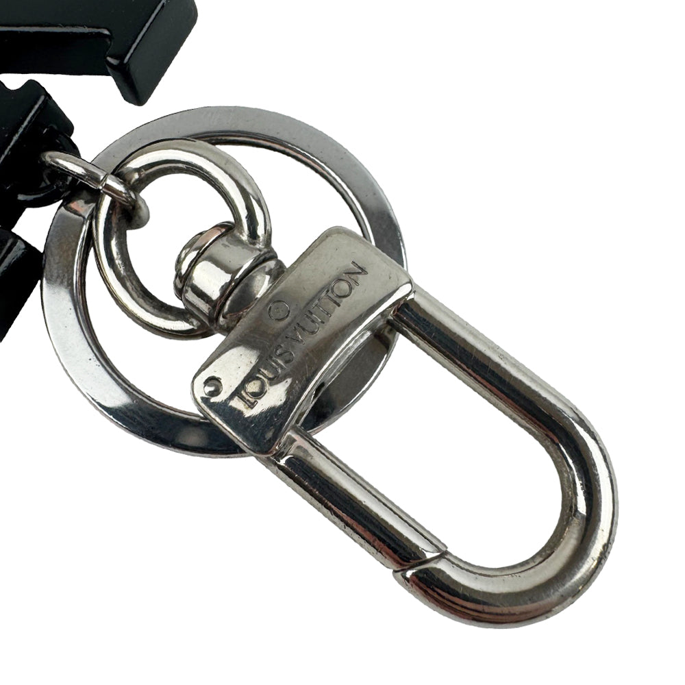 LOUIS VUITTON Black Porte Cles LV Keychain Bag Charm LHQ925