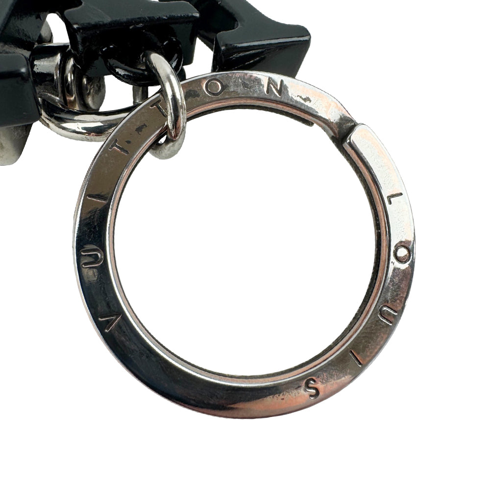 LOUIS VUITTON Black Porte Cles LV Keychain Bag Charm LHQ925