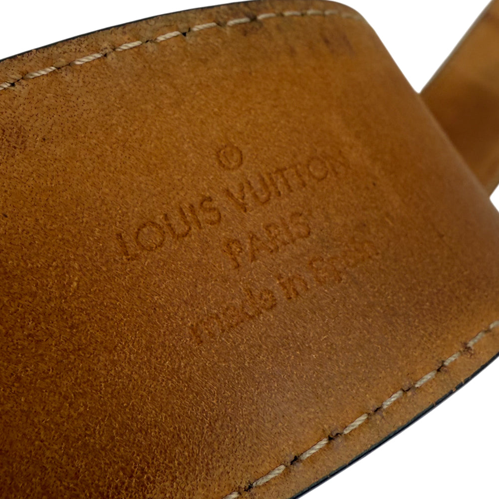 LOUIS VUITTON Monogram Santur LV Initials Leather Belt Size 34" LHQ928