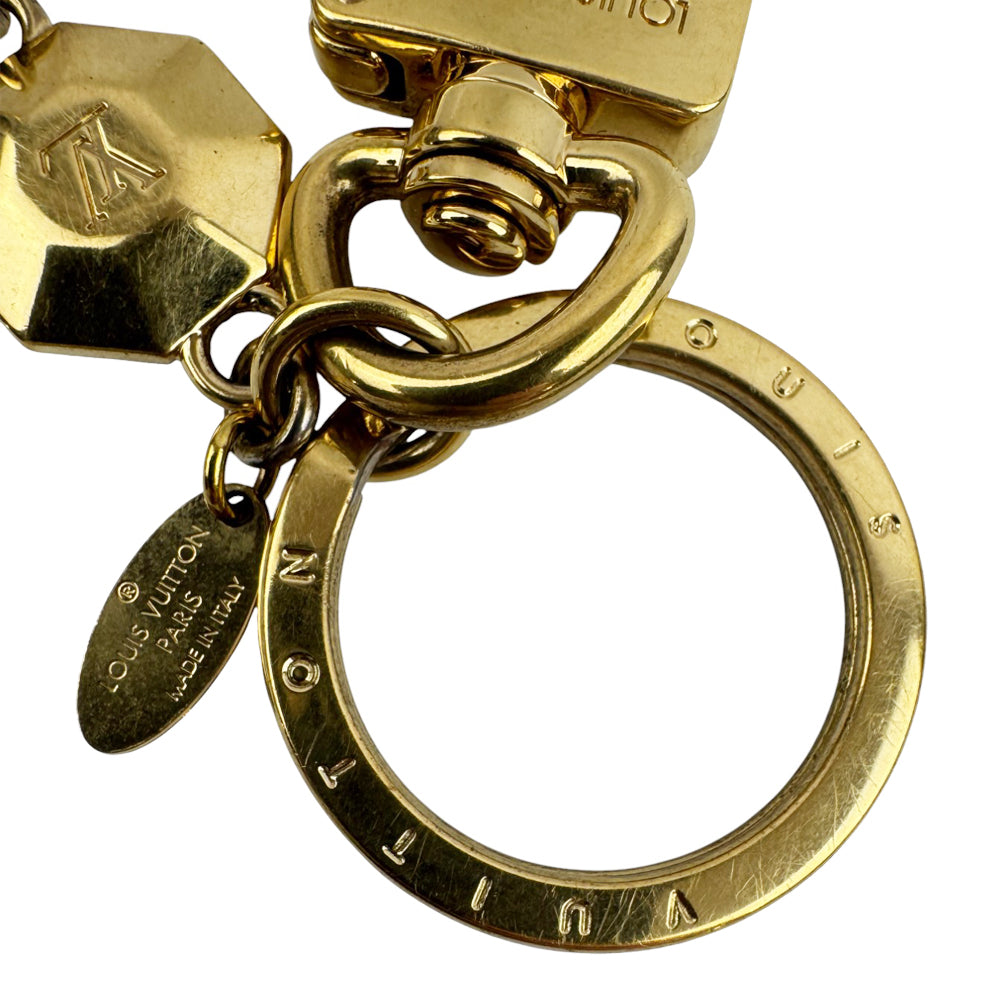 LOUIS VUITTON Porte Cles LV Facet Initials Keychain Bag Charm LHQ929