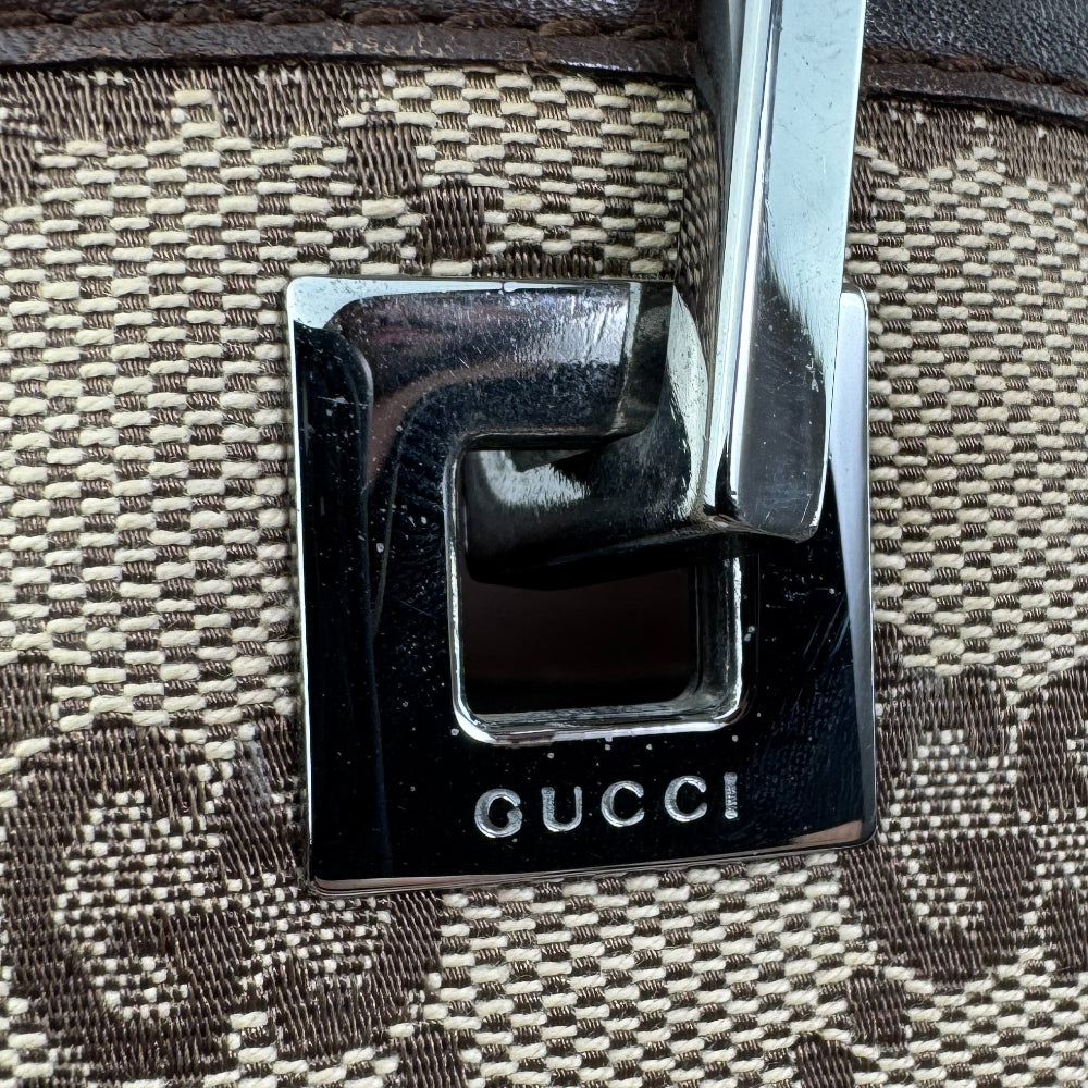 GUCCI GG Brown Canvas Tote Shoulder Bag LHQ936