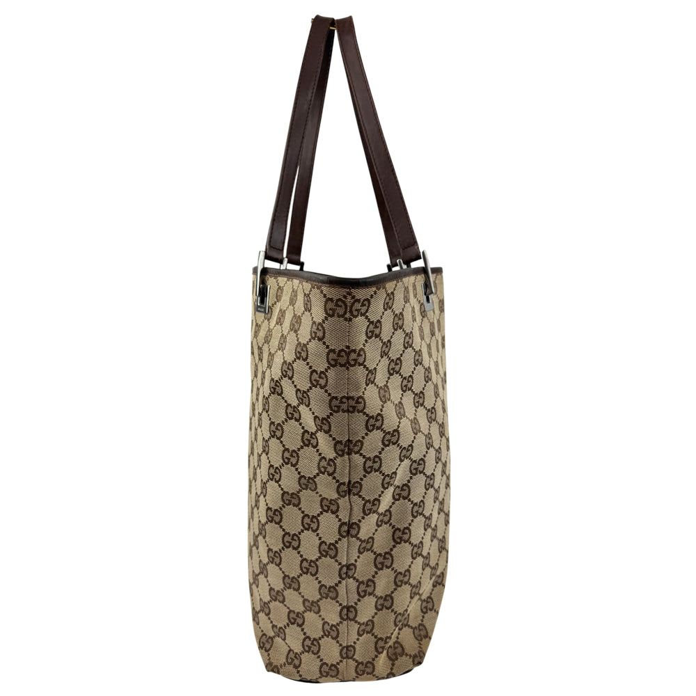 GUCCI GG Brown Canvas Tote Shoulder Bag LHQ936